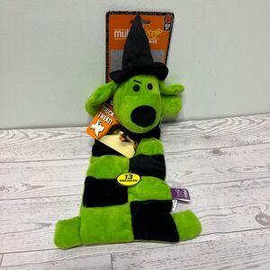 Multipet Halloween Dog Toy Squeaker Witch Plush NEW Green